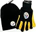 Pittsburgh Steelers NFL Licensed Black Knit Beanie and Utility Glove Set Hat Gift
