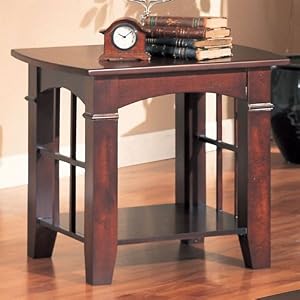 Coaster End Table Cherry Finish