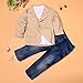 FEITONG 3pcs Kids Baby Boy's Gentleman Coat+Shirt+Jeans Pants Trousers Set (4T / 4Years)