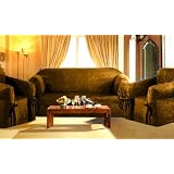 3 PC Suede Brown Couch Sofa Cover+Loveseat+Chair Slipcover by EcityDirect