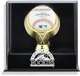 Colorado Rockies Wall Mounted Gold Ring Baseball Logo Display Case