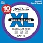 D'Addario EXL115-10P Nickel Wound Electric Guitar Strings, Medium/Blues-Jazz Rock, 11-49, 10 Sets