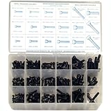 Alloy Steel Socket Cap Screw Assortment with Internal Hex Drive (255 Pieces), Plain Finish, Metric, With Case