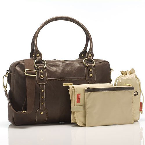 Elizabeth Leather Diaper Bag Chocolate