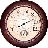 Springfield 91578 13 Inch Metal Outdoor Garden Clock with Hygrometer
