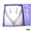 Deluxe Rhinestone Necklace & Earring Set (J) ~ Great Gift Idea!