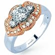 Rose Gold and Diamond Fashion Ring (Center Stone is not included)