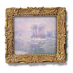 Glacons a Bennecourt - Gold Frame Magnet with pop-out easel (2-3/4" x 2-1/2")