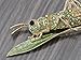 Alilang Synthetic Peridot Green Rhinestone Crystal Insect Grasshopper Locust Leaf Big Pin Brooch