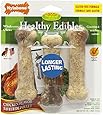 Nylabone Healthy Edibles Regular Chicken Flavored Dog Treat Bones with Vitamins, Triple Pack