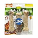 Nylabone Healthy Edibles Regular Chicken Flavored Dog Treat Bones with Vitamins, Triple Pack