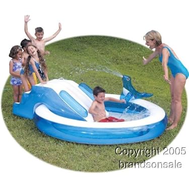 Toddler Inflatable Blow Up Kiddie Pool W Slide