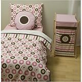 Bundle-23 Mod Dots and Stripes Pink and Chocolate Toddler Bedding Collectio ....