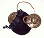 Tingsha (Tibetan Meditation Chimes) with Embossed Mantra including pouch