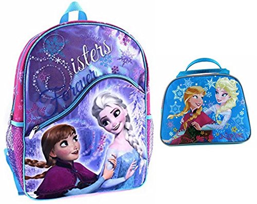 Disney Frozen 16" Backpack Sisters Forever With Lunch Box Combo Set