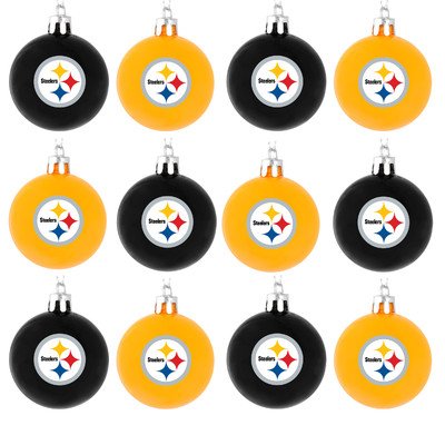 NFL Ball Ornament (Set of 12) NFL Team: Pittsburgh Steelers NFL Ball Ornament (Set of 12) NFL Team: Pittsburgh Steelers