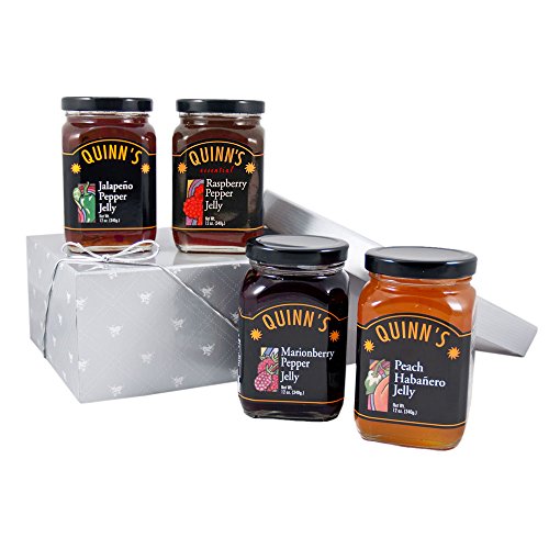 Gourmet Pepper Jelly Gift Box Set, All Natural Jalapeno, Peach Habanero, Raspberry