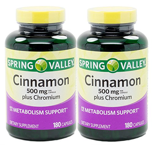 Spring Valley Cinnamon 1000 Mg Plus Chromium Twin Pack 2 Bottles Of 180 Capsules