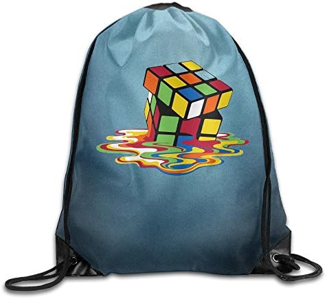 EVALY Melting Rubik`s Cube Durable Cinch Backpack Sports Valise Bag