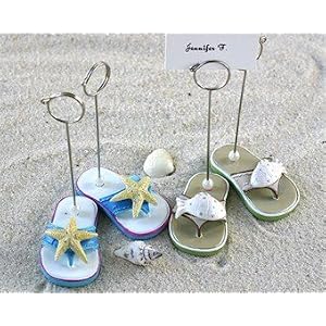 Click to buy Maine Wedding Venues: Beachcombers Flip Flop Placecard Holders from Amazon!