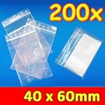 200 Druckverschlussbeutel 40x60 mm
