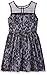 Amy Byer Girls' Big Lace Dress with Illusion Neckline and Full Skirt