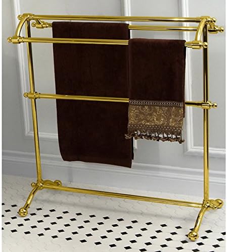 Vintage Pedestal Solid Brass Towel Stand, 29.5 inches high x 26 inches wide x 13 inches deep