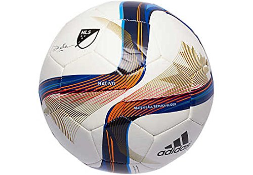 Adidas Performance 2015 Mls Glider Soccer Ball, White/Blue/Lucky Orange, Size 4 (888168905777)