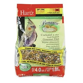 Hartz Bonanza Cockatiel and Other Small Hookbill Gourmet Diet 4-Pound Supply by Hartz