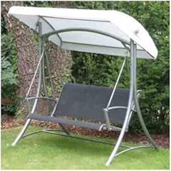 Siena Garden 513808 Hollywoodschaukel Denver, schwarz silber, L 178 x B 113 x H 175 cm
