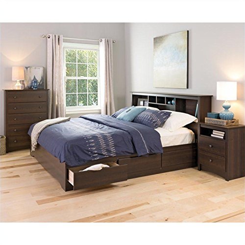Prepac Fremont King 4 Piece Bedroom Set in Espresso ...