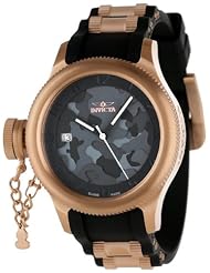 Invicta Womens 11351 Russian Diver Grey and Black Camouflage Dial Black Polyurethane Watch