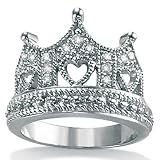 DiamonUltra&trade; Cubic Zirconia Silver Cutout Crown Ring
