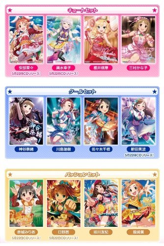 アイドルマスター　シンデレラガールズ　クリアポスターセット２【キュート・クールパッション ３種セット】