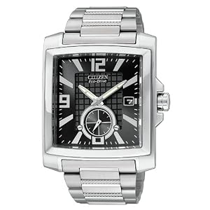 Citizen Mens BV1040-55E Eco-Drive Stainless Steel Rectangular Black Dial Watch
