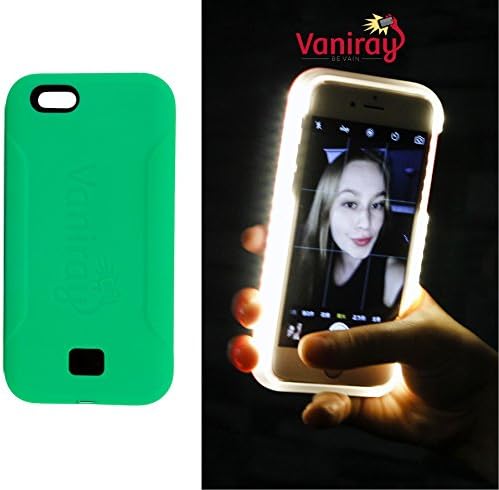 Vaniray Selfie Light iPhone case. Illuminated case makes low light photos easy. Avocado Green iPhone 6(s)plus