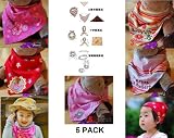 from Lilam Pack of 5 New Cute Baby Girls Dry Dribble Catcher Bandana Bibs / Head Scarves