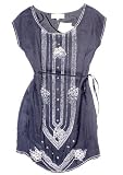Beyond Vintage womens beaded silk shirt tail dress