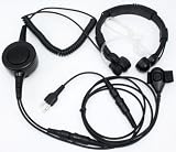 Military Grade Tactical Throat Mic Headset/Earpiece with BIG Finger PTT for Midland GXT/LXT 2 Two Way Radio