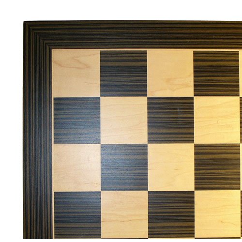Worldwise Imports 14in Ebony and Maple Chessboard with 1.5in Squares