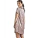 Camille Luxurious Knee Length Gold Floral Print Satin Nightshirt