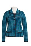 Houndstooth Collered Button front