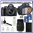 Nikon D3000 10MP Digital SLR Camera w/ 18-55mm f/3.5-5.6G AF-S DX VR Nikkor Zoom Lens w/ Sigma 70-300mm f/4-5.6 DG Macro Autofocus Lens for Nikon AF + Two (2) 8GB Card + EN-EL9a Battery + Case + Accessory Kit