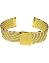 20mm Gold Tone IPG Stainless Steel Wire Mesh Bracelet Watch Band Strap