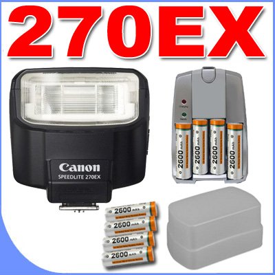 Canon Speedlite 270EX Flash for Canon Digital SLR Cameras BigVALUEInc Accessory Saver Bundle