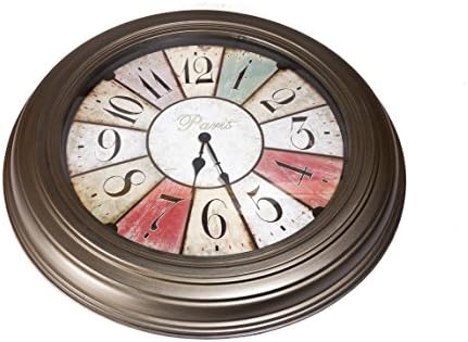 Antique-look Large Paris Wall Clock - Exquisite French Wall Clock Design - 21 Inch Big Beautiful Vintage Design Wall Clock - FREE Bonus 8 Pack of Thank You Cards included - by BigUpBrands