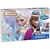 Disney Frozen 5 Wood Puzzles in Wood Storage Box