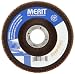 Merit Powerflex Contoured Abrasive Flap Disc, Type 29, Threaded Hole, Fiberglass Backing, Zirconia Alumina, 4-1/2