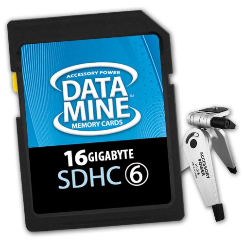 DataMINE 16GB SDHC Class 6 Memory Card Featuring DataSAFE Technology for your Casio / Samsung / Pentax Digital Camera ***Includes Mini Tripod