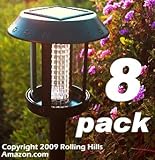 Case of 8 Premium Solar Stainless Steel Pathway Garden Lights